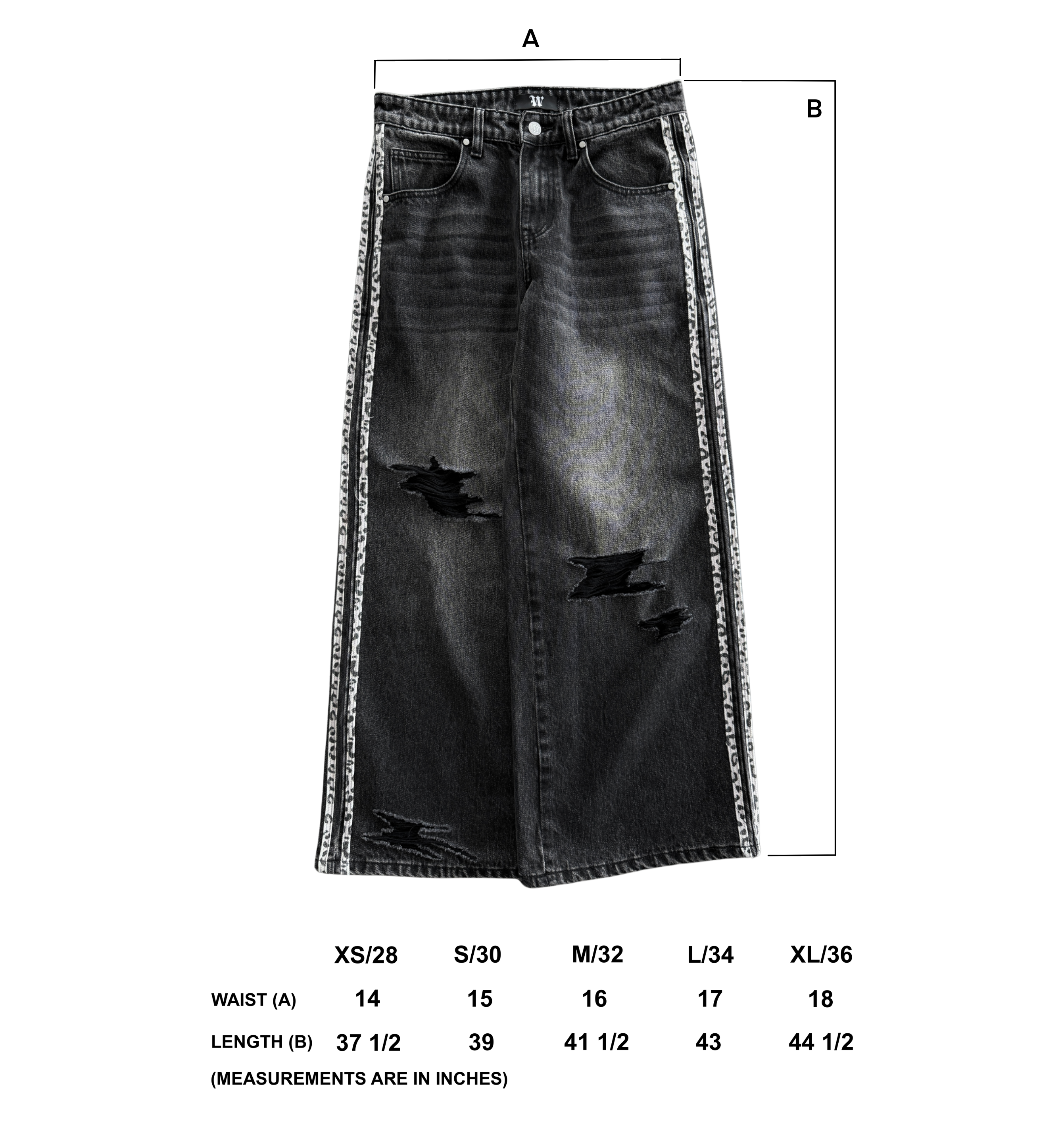 CLAWED SNOW LEOPARD JEANS